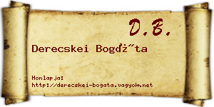 Derecskei Bogáta névjegykártya